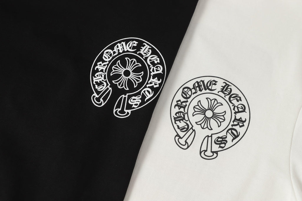 Logo Flag Long Sleeve Tee - Black White Gothic Street T-Shirt K2126